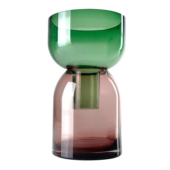 Image 1 of Vase Flip Cloudnola vert moyen et rose