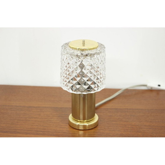 Image 1 of Vintage small table lamp by Kamenicky Senov in glass and brass 1970s