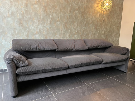 Cassina Maralunga 3-Seater Sofa Velvet Gray Anthracite