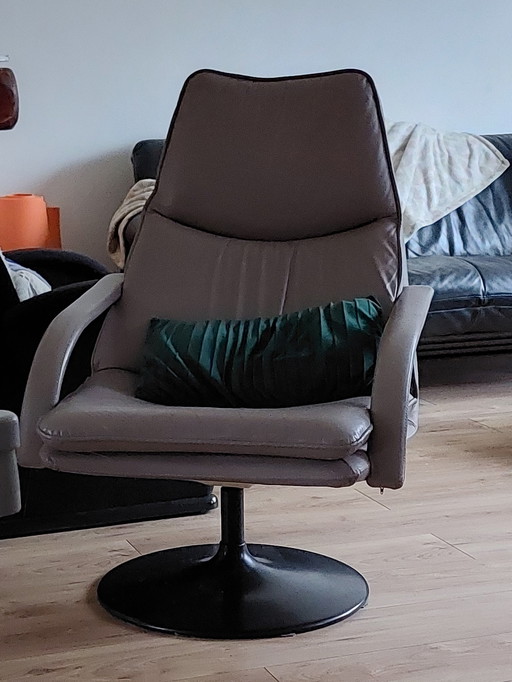 Leather Lounge Armchair 60s