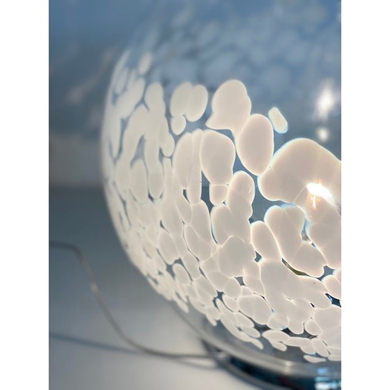 Image 1 of Contemporary Scenographic Murano White Murano Glass Table Lamp In 70'S Style