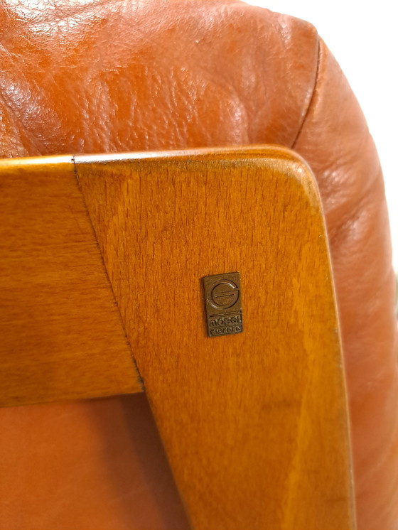 Image 1 of Swedish leather swivel armchair G Mobel Sweden