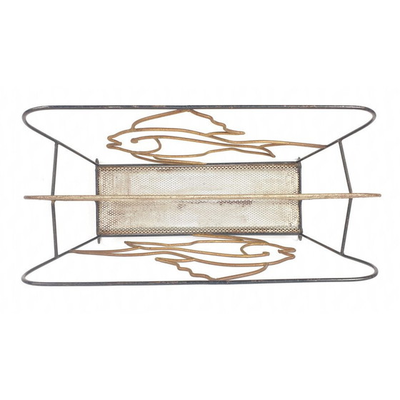 Image 1 of Portariviste vintage in metallo con pesce, Francia 1950