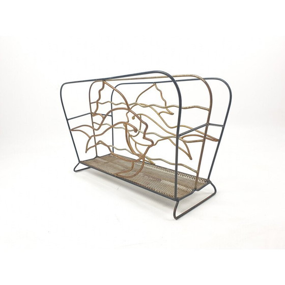 Image 1 of Portariviste vintage in metallo con pesce, Francia 1950