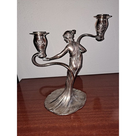 Image 1 of Pair of vintage "art nouveau" candlesticks by Wmf, 1904