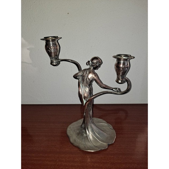 Image 1 of Pair of vintage "art nouveau" candlesticks by Wmf, 1904