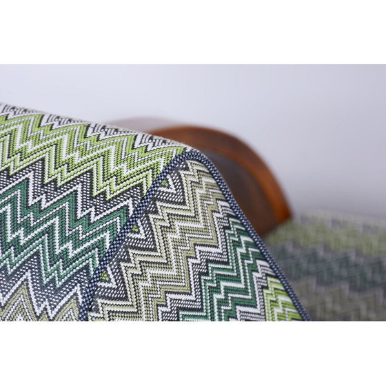 Image 1 of Vintage Art Deco reclining armchair in wood and fabric by Jindřich Halabala for Up Závody, Czechoslovakia 1920