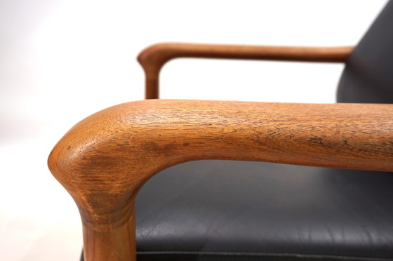 Image 1 of Set Of 2 Holstebro Teak Leather Armchairs, 1960