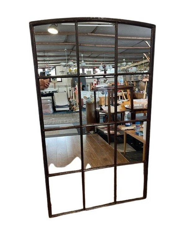 Image 1 of Engraved industrial cast iron window with mirror