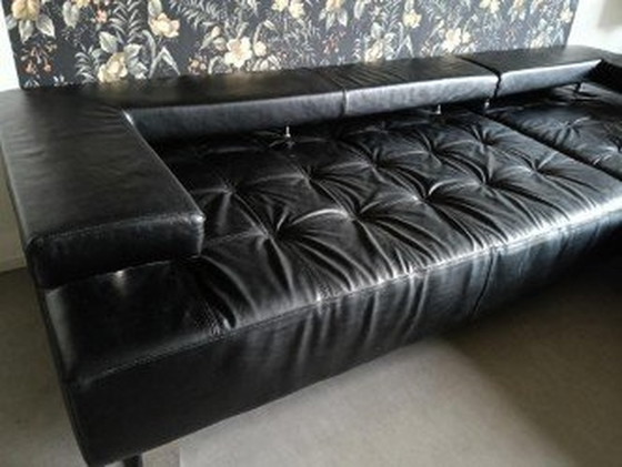 Image 1 of Leather Corner Sofa And Hocker Montel Cipriani