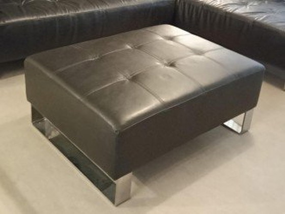 Image 1 of Leather Corner Sofa And Hocker Montel Cipriani