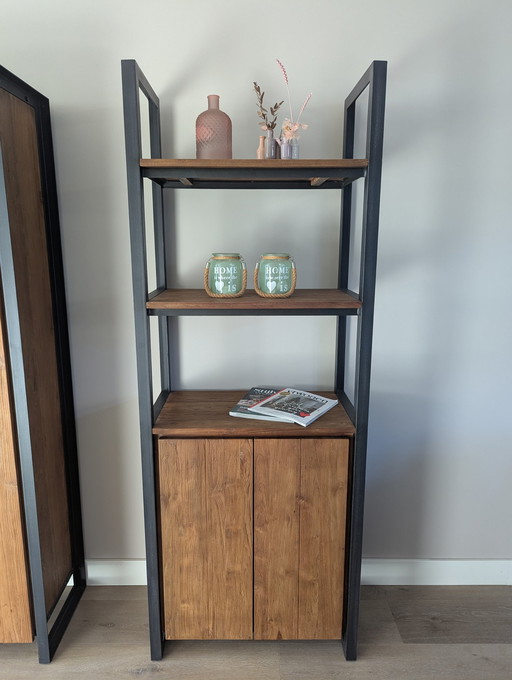 3X D-Bhodi Fendy Industrial Teak Wall Cabinet