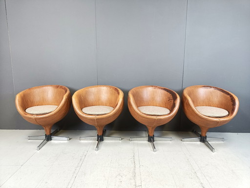 Set Of 4 Luna Lounge Chairs By Pierre Guariche For Meurop, 1960S 