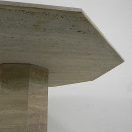 Image 1 of 8-Sided Mid-Century Dining Table Travertin - 1970s