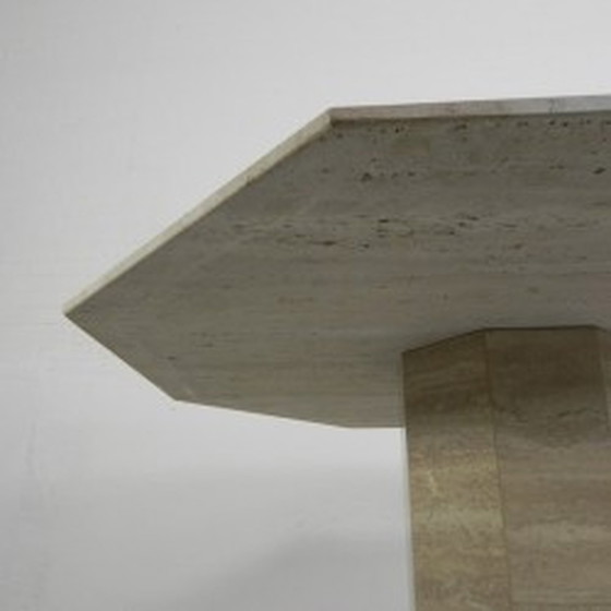 Image 1 of 8-Sided Mid-Century Dining Table Travertin - 1970s