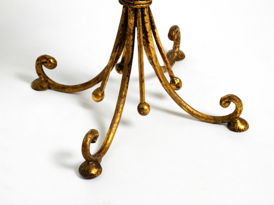 Image 1 of Beautiful Extremely Rare 1960S Gold-Plated Floral Candlestick With Wheat Ears By Hans Kögl