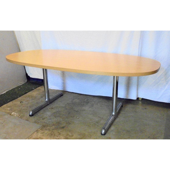 Image 1 of Vintage melamine wood table, Italy 1980s