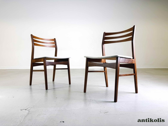 Image 1 of Set of 6 Teak Mid - Century Chairs Danish Design New Covered