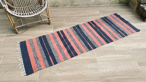 Contemporary Cotton Kilim Rug - 189 X 46Cm