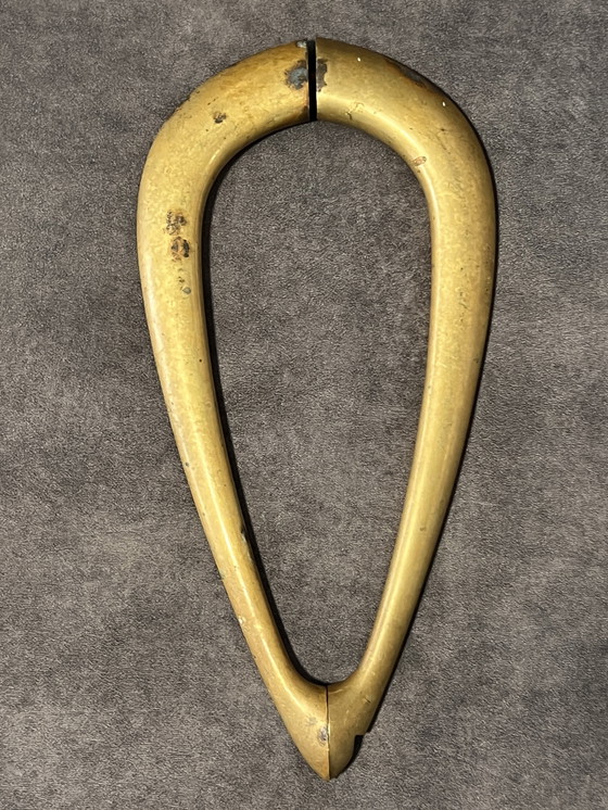 Image 1 of Maniglia modernista in bronzo, vintage, Art Nouveau. Grandi dimensioni.