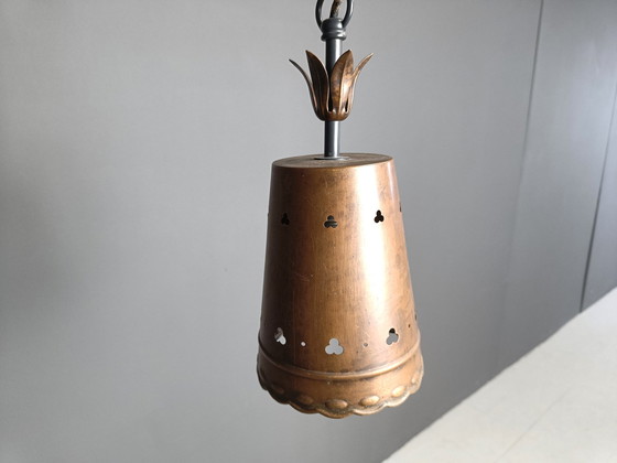 Image 1 of Brutalist Copper Pendant Light, 1970S 