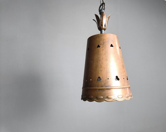 Image 1 of Brutalist Copper Pendant Light, 1970S 