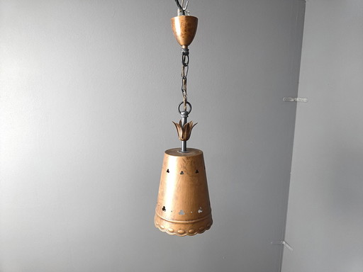 Brutalist Copper Pendant Light, 1970S 