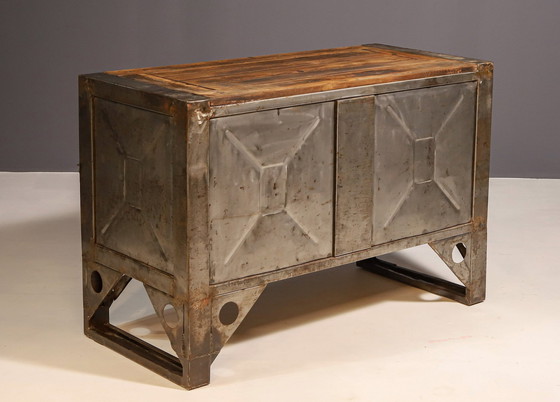 Image 1 of Industrial Iron Chest Of Drawers From The 1950S, Czechoslovakia