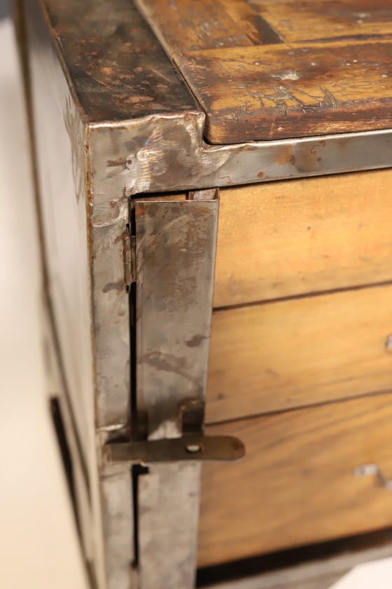 Image 1 of Industrial Iron Chest Of Drawers From The 1950S, Czechoslovakia