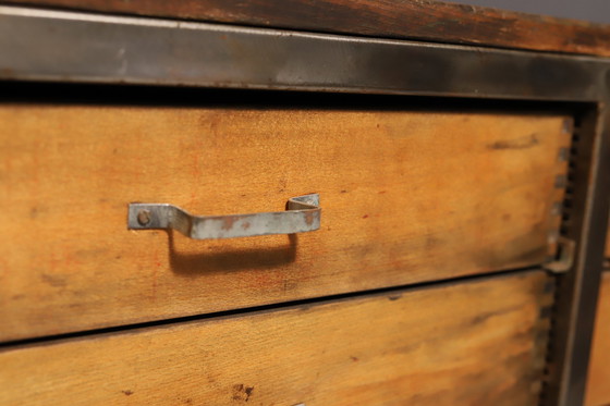 Image 1 of Industrial Iron Chest Of Drawers From The 1950S, Czechoslovakia