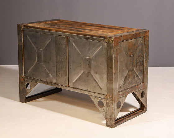 Image 1 of Industrial Iron Chest Of Drawers From The 1950S, Czechoslovakia