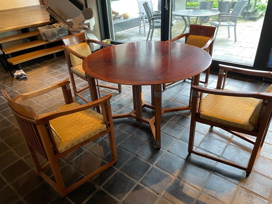 Image 1 of Paul Schuitema round dining table with 4 chairs