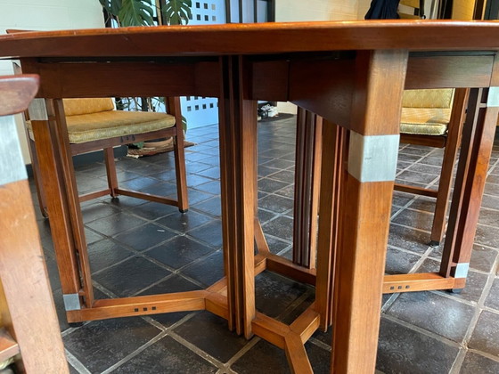 Image 1 of Paul Schuitema round dining table with 4 chairs