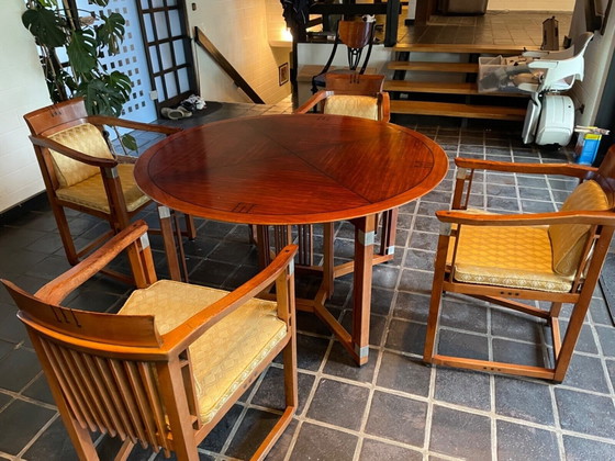 Image 1 of Paul Schuitema round dining table with 4 chairs