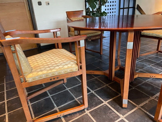 Image 1 of Paul Schuitema round dining table with 4 chairs