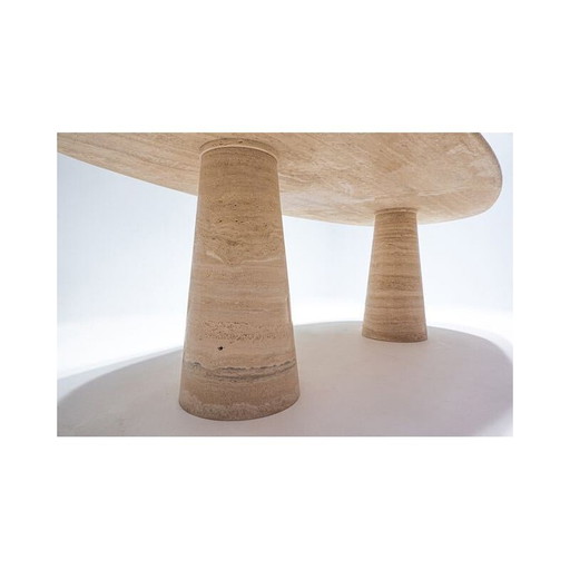 Vintage contemporary travertine dining table, Italy