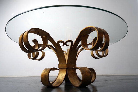 Image 1 of German side table made of golden metal, 1970s