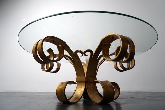 Image 1 of German side table made of golden metal, 1970s