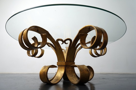 Image 1 of German side table made of golden metal, 1970s