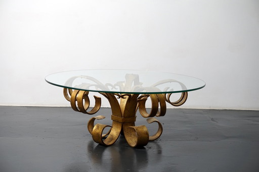 Table d'appoint allemande en métal doré, années 1970