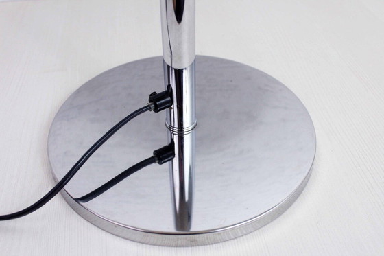 Image 1 of Mushroom Desk Lamp In Chrome And Black Metal, 70S/80S