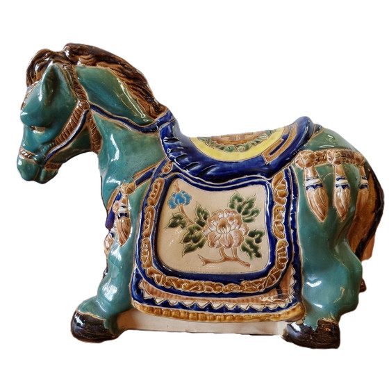 Image 1 of Cheval chinois en céramique des années 1950