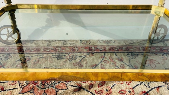 Image 1 of 70S Serving Cart * Vintage Hollywood Regency * Roller Table