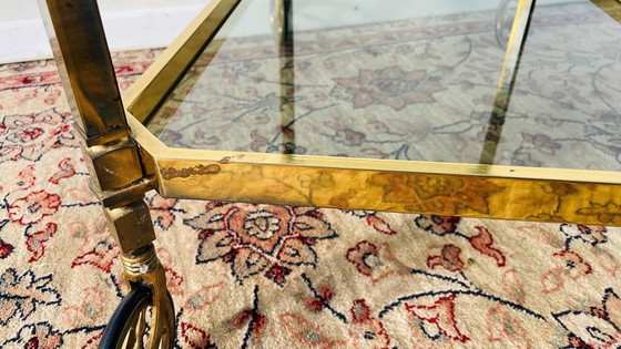 Image 1 of 70S Serving Cart * Vintage Hollywood Regency * Roller Table