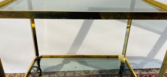 Image 1 of 70S Serving Cart * Vintage Hollywood Regency * Roller Table