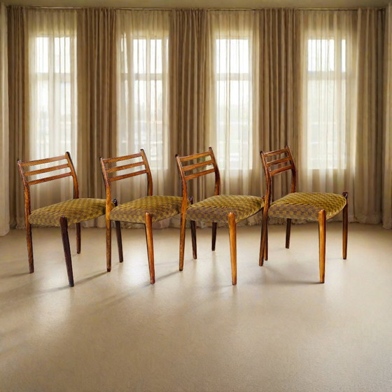 Image 1 of 4 X Niels O. Møller Rosewood Dining Chairs Model 78 From J.L. Møller Möbelfabrik, Denmark 1962