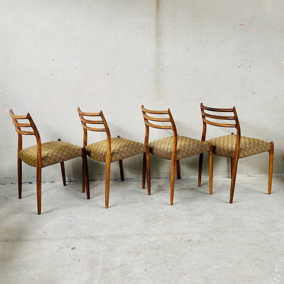 Image 1 of 4 X Niels O. Møller Rosewood Dining Chairs Model 78 From J.L. Møller Möbelfabrik, Denmark 1962