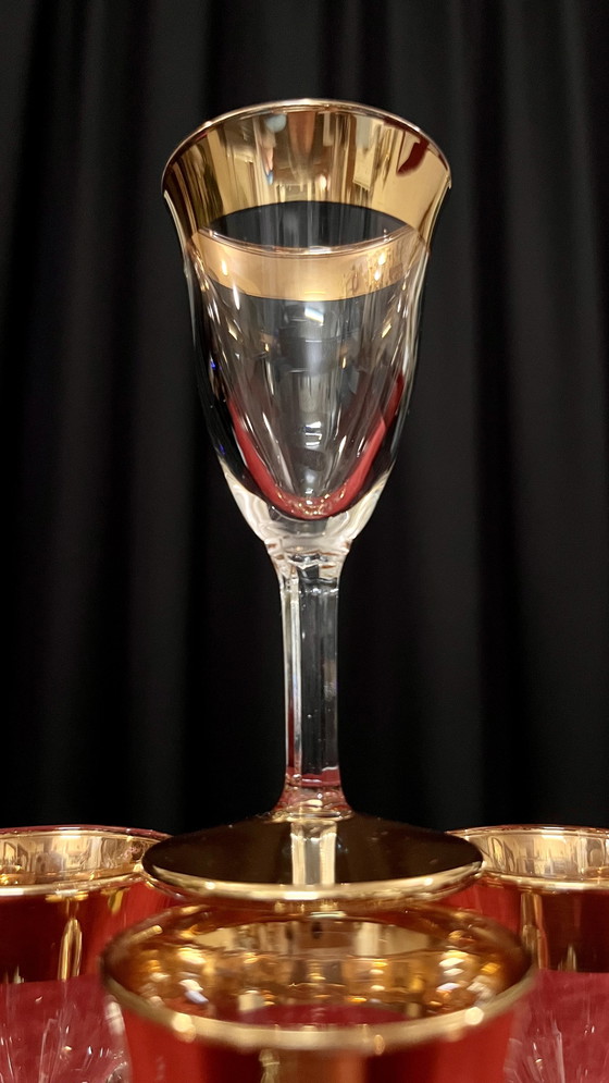 Image 1 of Vintage ice bucket with glasses gilded