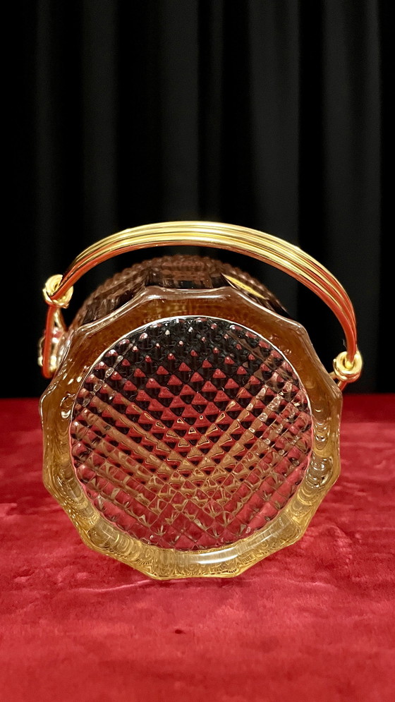 Image 1 of Vintage ice bucket with glasses gilded