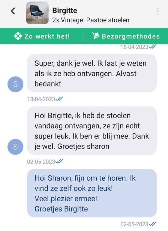 Image 1 of 4x Chaises de salle à manger vintage Pastoe